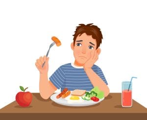 young man has no appetite to eat young man has no appetite to eat